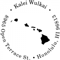 Hawaii Round Address Stamp