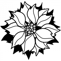 Holiday Poinsettia Flower Stamp