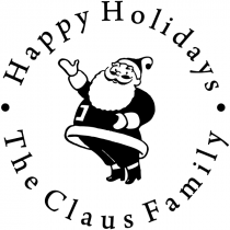 Happy Holidays Waving Santa Rubber Stamp
