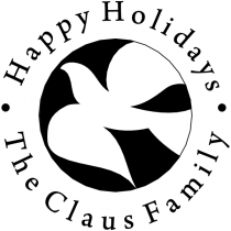 Happy Holidays Dove Rubber Stamp