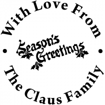 Happy Holidays Season's Greetings Rubber Stamp