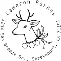 Vintage Reindeer Outline Custom Return Address Stamper