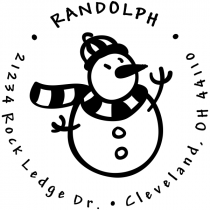 Scarved Snowman Return Address Stamp