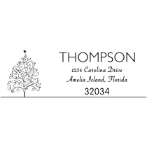 Curly Christmas Tree Return Address Stamp