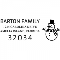 Snowman Rectangle Address Stamp