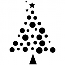 Dotted Christmas Tree Craft Rubber Stamp