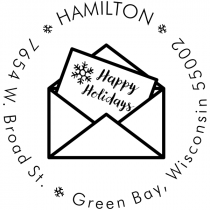Happy Holidays Card Address Stamp