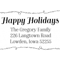 Happy Holidays Winter Lights Return Address Stamp
