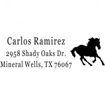 Running Mustang Return Address Stamp