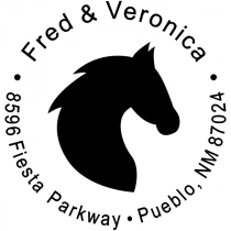 Solid Horse Head Round Address Stamp