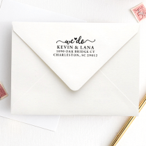 'We Do' Wedding Address Stamp on letter