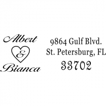 Couple Names Heart Address Stamp
