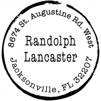 Lancaster Round Border Address Stamp