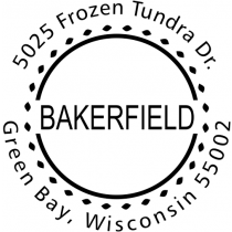 Bakerfield Round Address Stamp