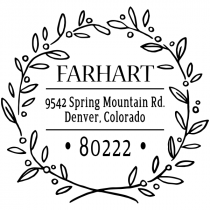 Farhart Wreath Address Stamp