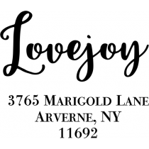 Lovejoy Script Address Stamp