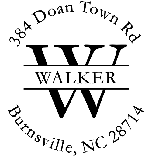 The Walker Letter Return Address Stamp impression on a white background