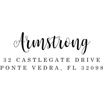 Impression of the Armstrong Address Stamp on a white background