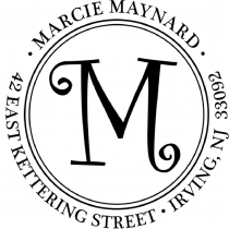 CurlyQ Script Monogram Address Stamp