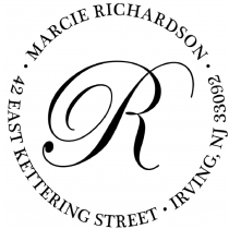 Calligraphy Monogram Return Address Stamp
