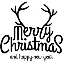 Merry Christmas Deer Antler Craft Stamp