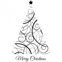 Modern Swirls Christmas Tree Craft Stamp