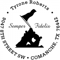 Iwo Jima Semper Fidelis Address Stamp