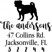 Pug Love Address Stamp