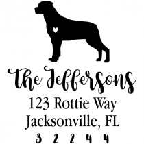 Rottweiler Love Address Stamp