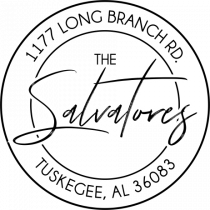 Salvatore Round Script Address Stamp