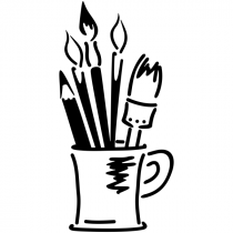 Art Brushes Teacher Craft Stamp