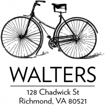 Retro Vintage Bicycle Return Address Stamp
