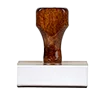 wood handle stamp body against white background