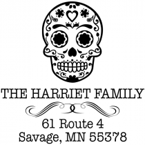 Sugar Skull Tucker Return Address Stamp