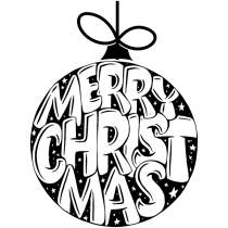 Merry Christmas Text Ornament Craft Stamp | 2