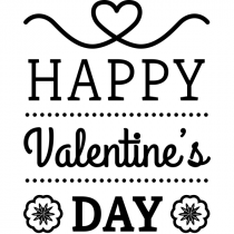 Happy Valentines Day Flower Craft Stamp