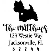 West Highland White Terrier Love Address Stamp
