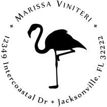 Flamingo Return Address Stamp